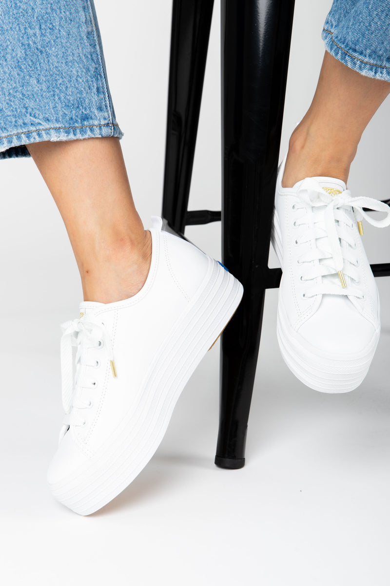 Leather Sneaker in White – Piper \u0026 Scoot