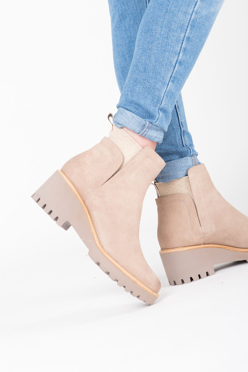 Dolce Vita: Huey Booties in Almond 