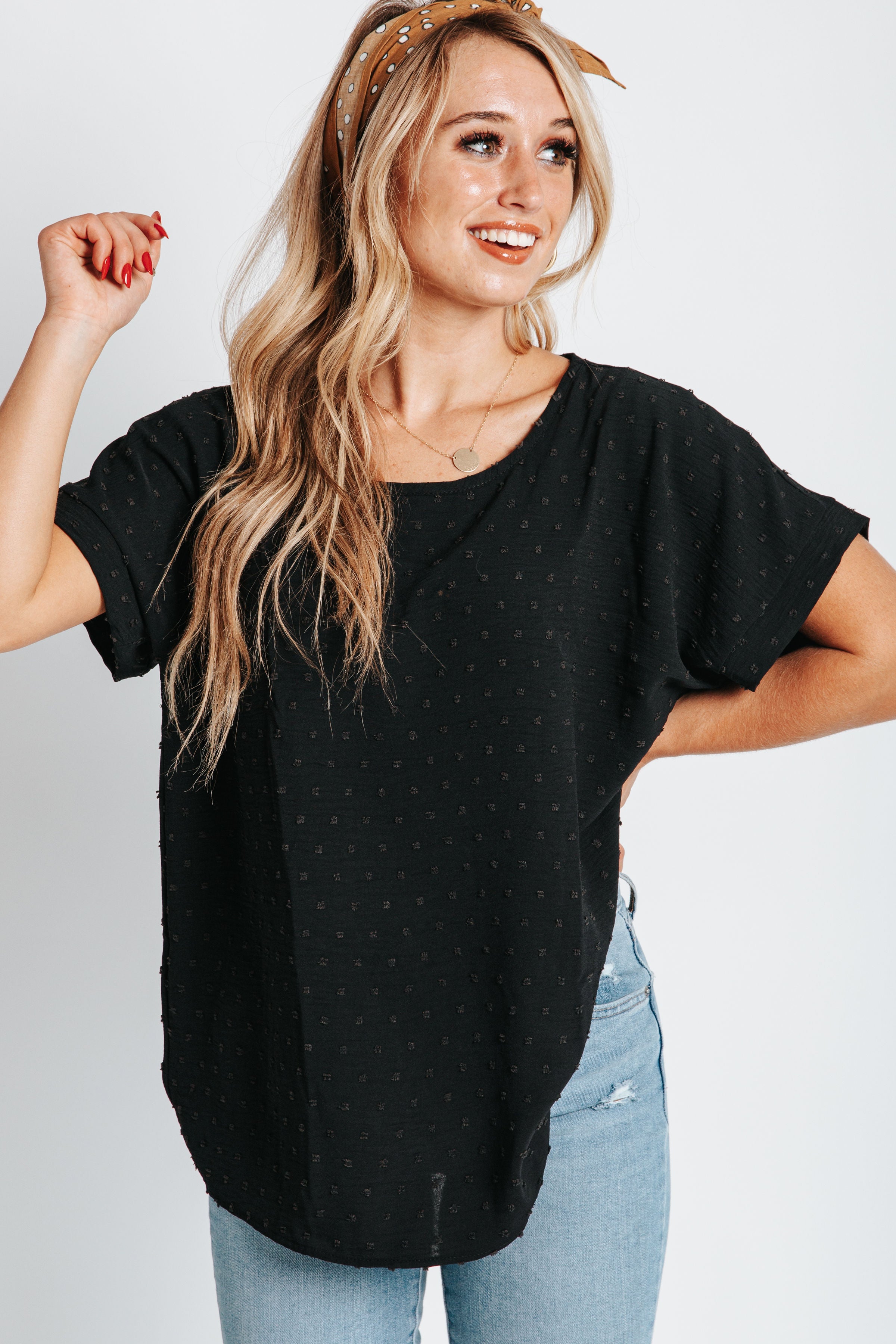 The Daron Short Sleeve Blouse in Black