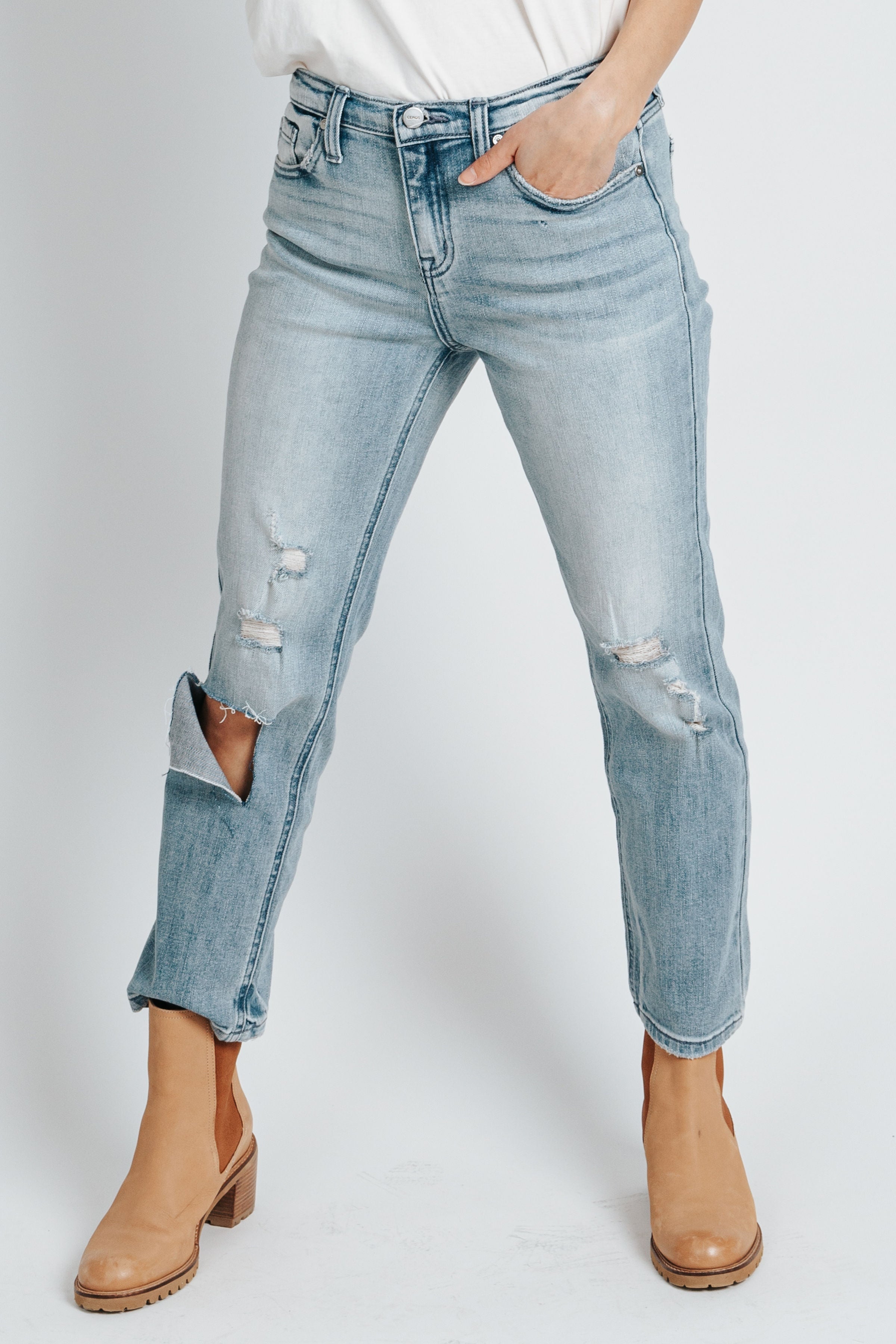 Denim: The Mid Rise Straight Leg Jeans in Medium Blue – Piper & Scoot