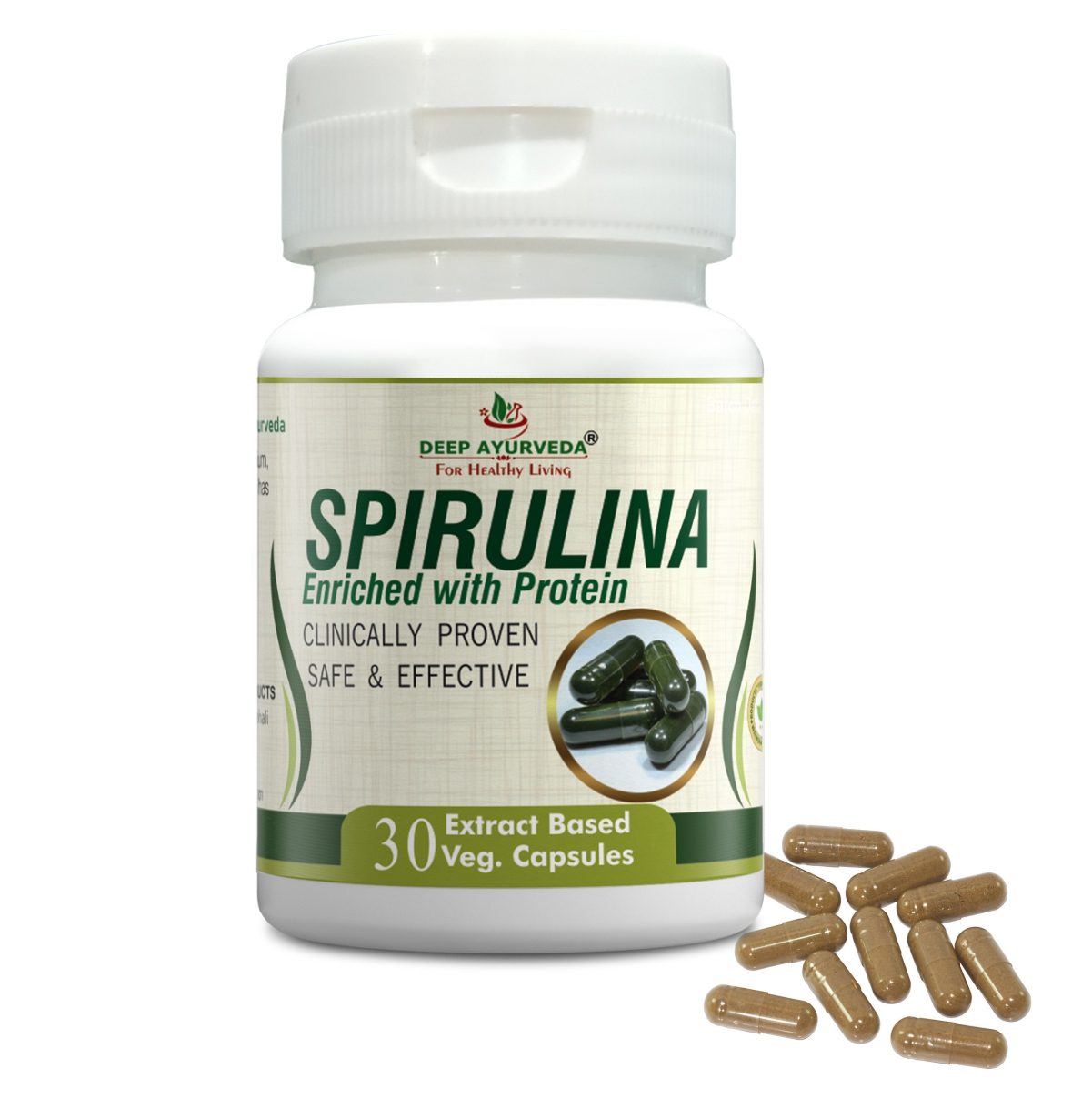 spirulina rich source Bottle of  30 QTY