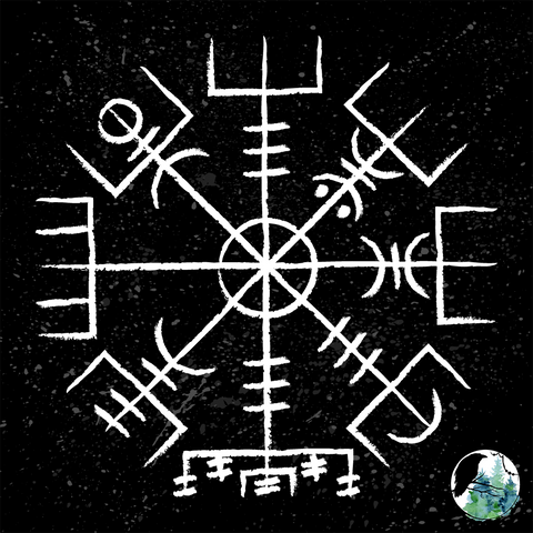 Vegvísir viking compass symbol