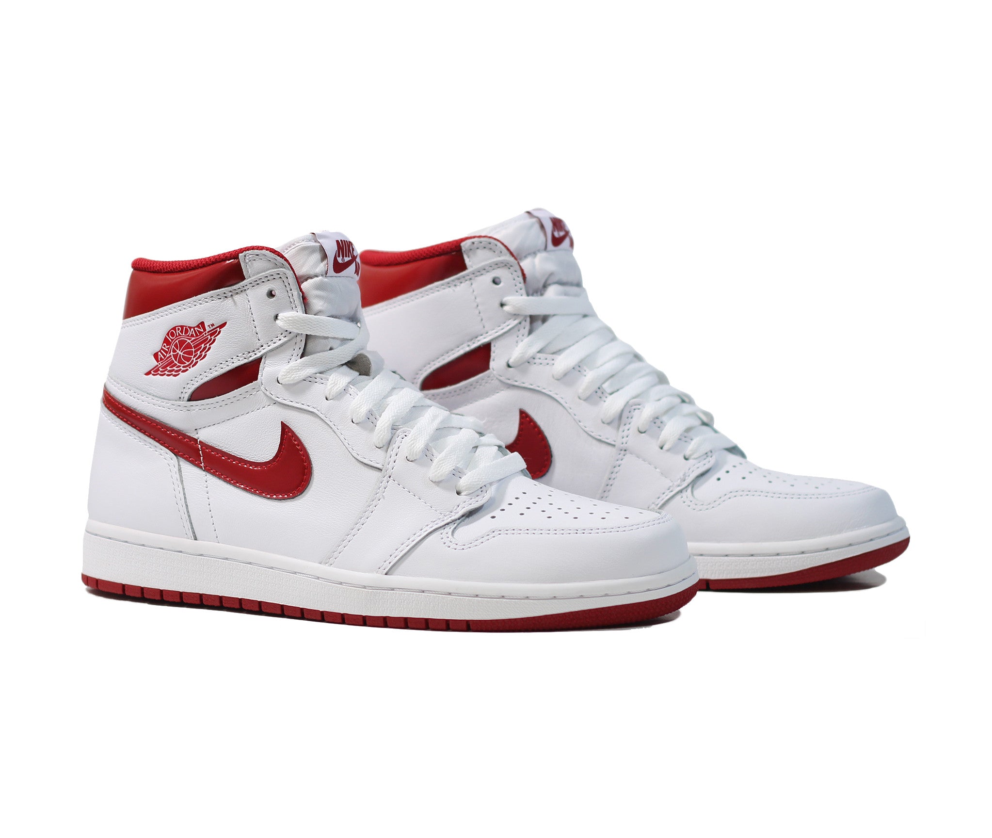 white and red retro jordans