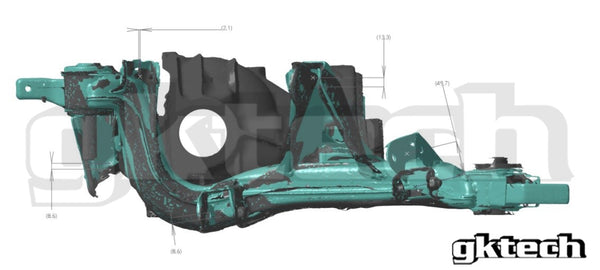 Image 8. S13(blue)  subframe suspension geometry compared to S14 (black)