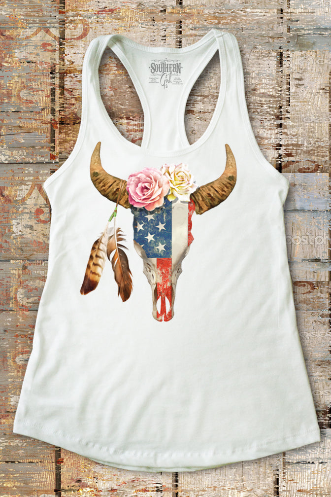 bull skull tank top