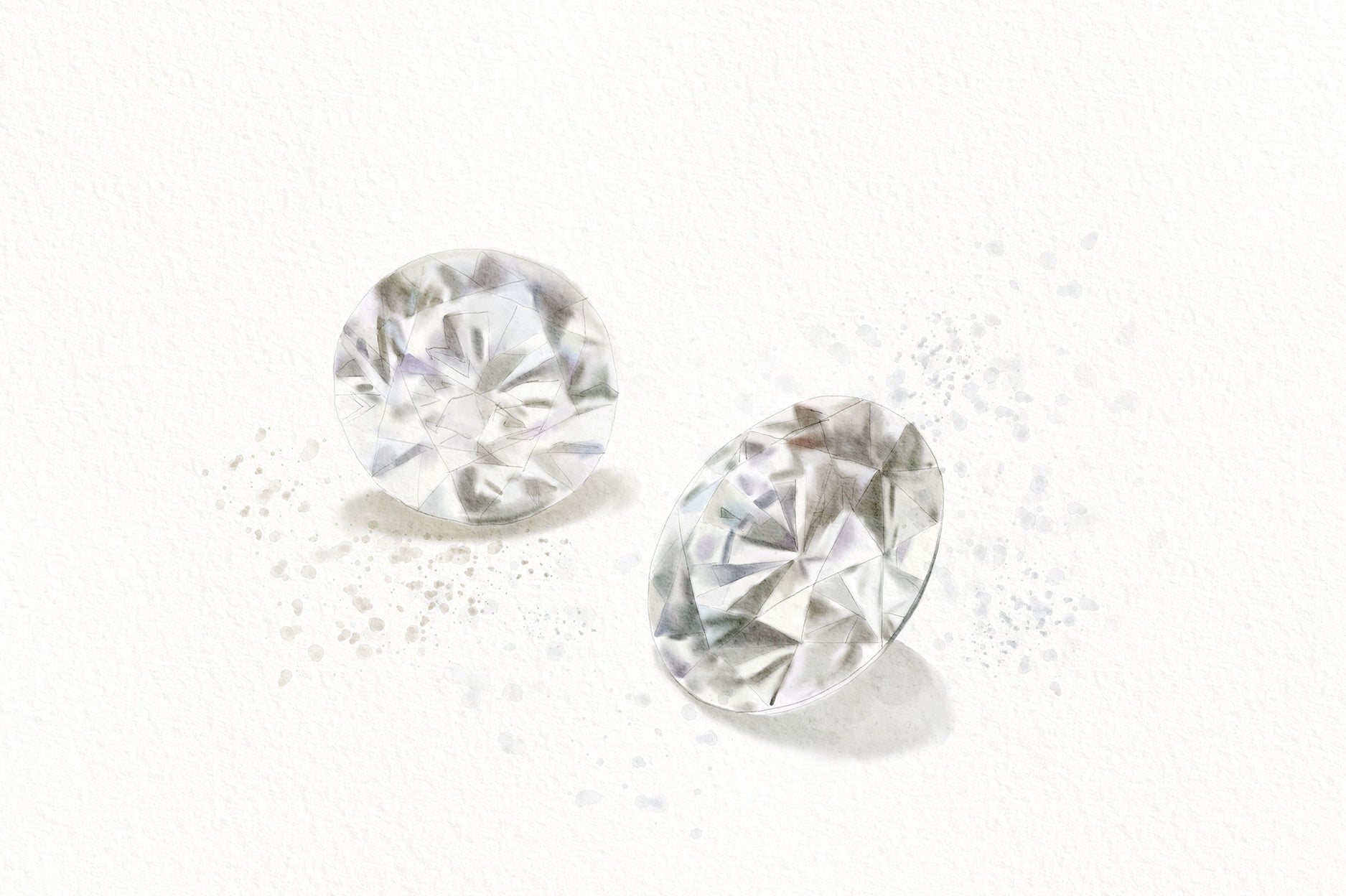 Illustration of two diamonds side by side.