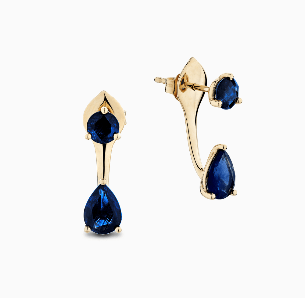 Pear-Cut Blue Sapphire Stud Earrings | Ecksand
