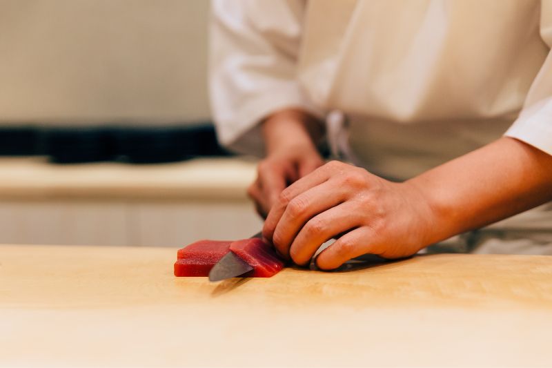 Japanese knife used in restaurants