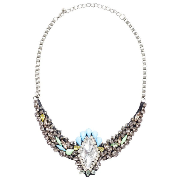 Cara Accessories Crystal Marquise Necklace in Sky Color - Bijoux Closet