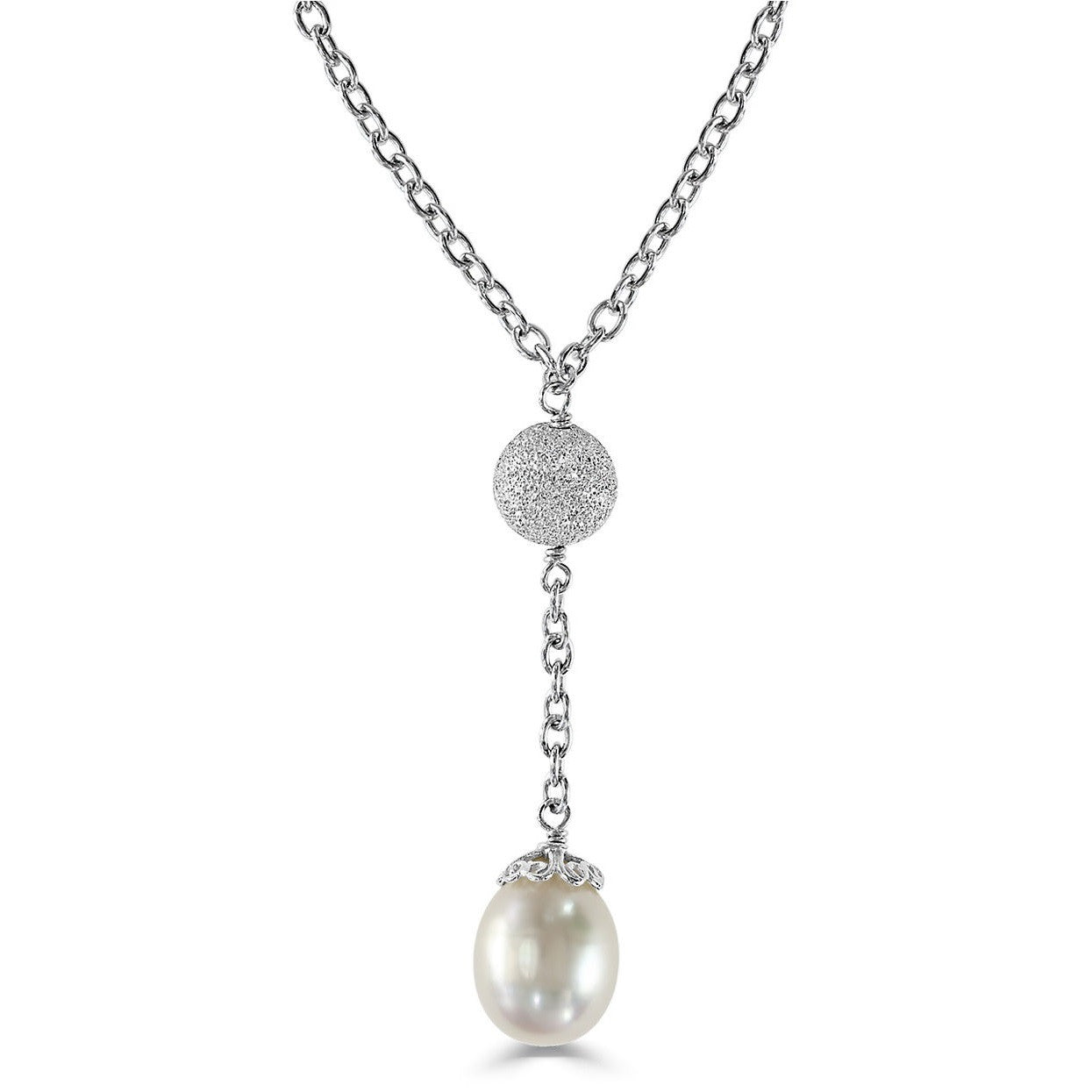 Effy Pearl Drop Sterling Silver Necklace - Bijoux Closet