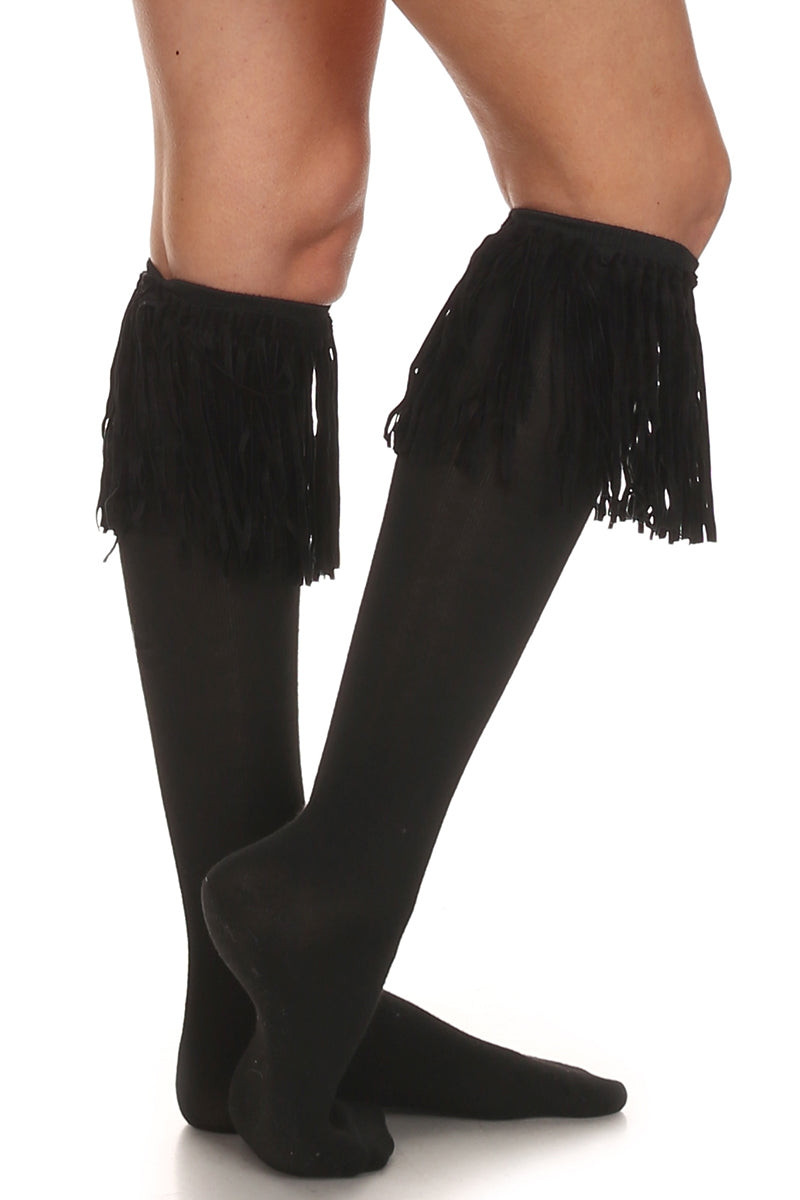 Over the Knee Fringe Socks katambra