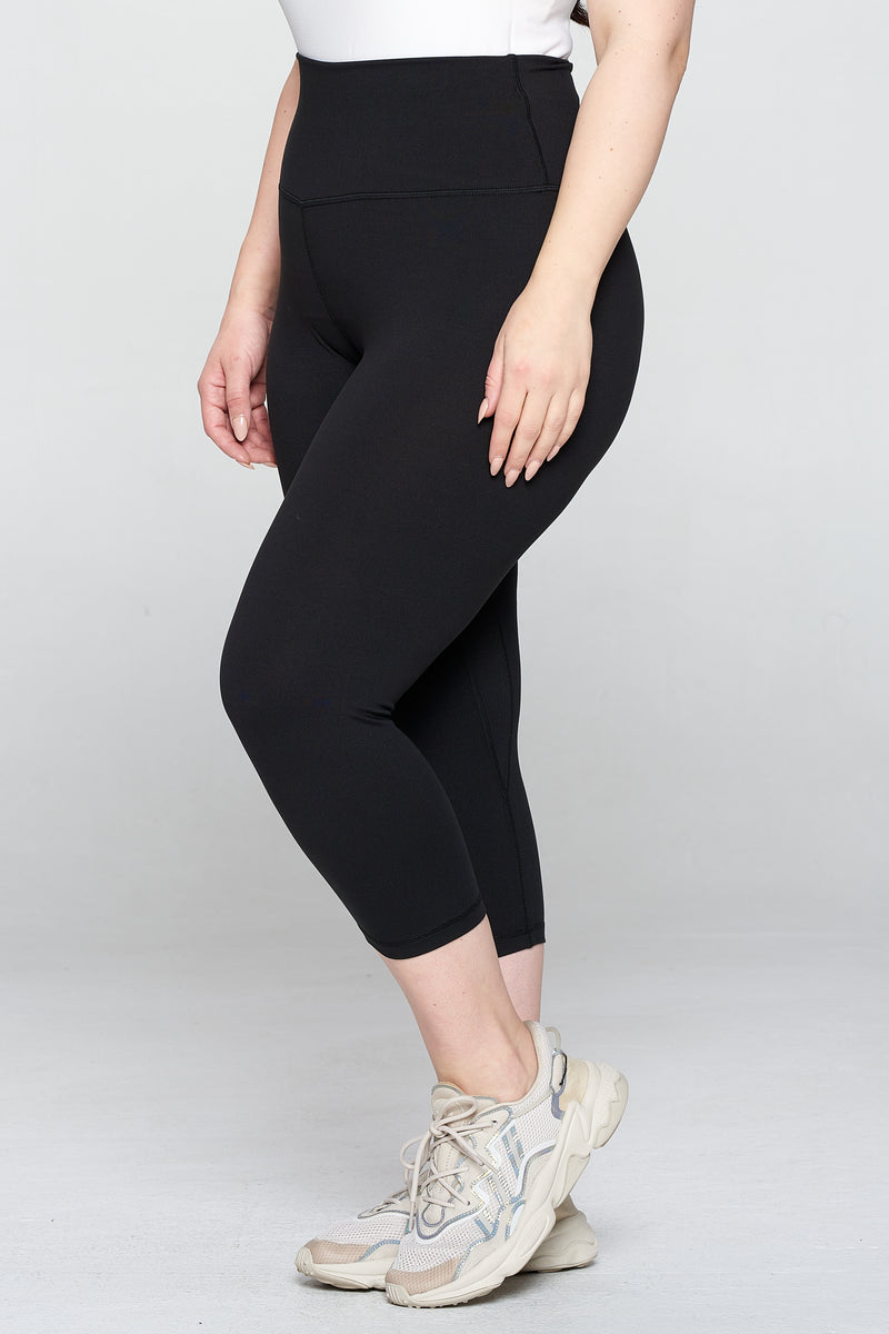 Plus Size High-Rise Essential Capri Leggings – ICONOFLASH