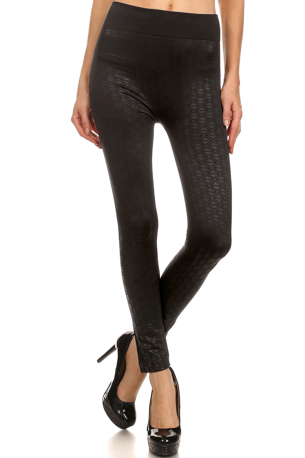 All About the Triangles Textured Fleece Lined Leggings katambra