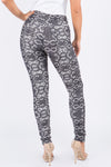 Snake Print 5-Pocket Jeggings with Belt Loops