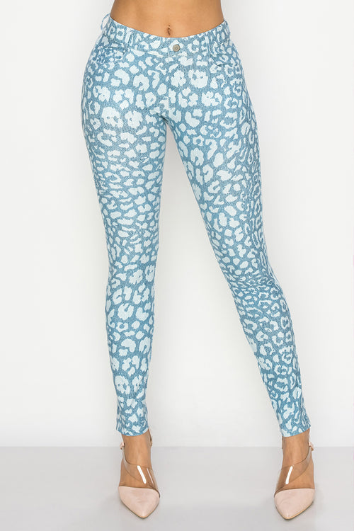 Plus Size Icy Leopard Print Jeggings with Belt Loops – ICONOFLASH