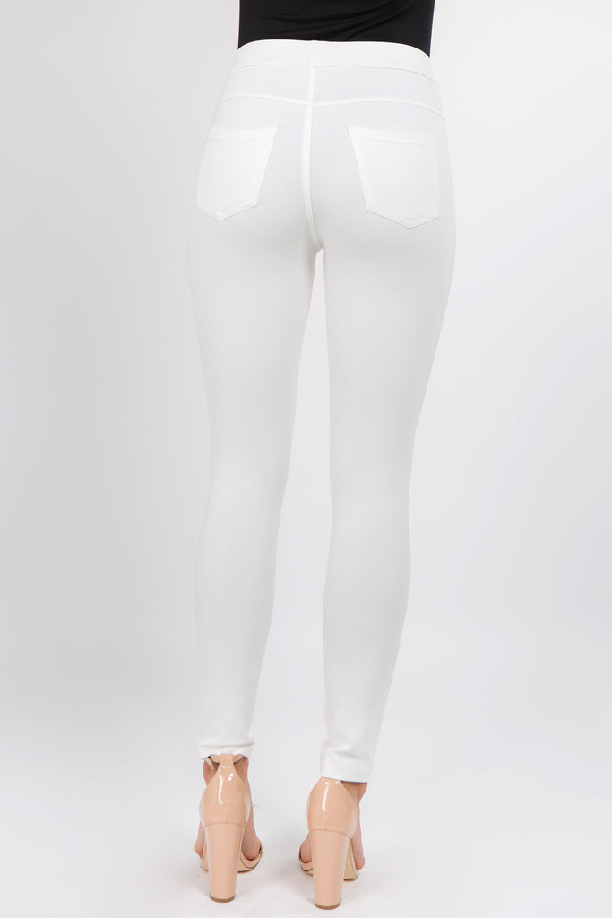 Mid Rise Skinny Fit Ponte Pants – ICONOFLASH