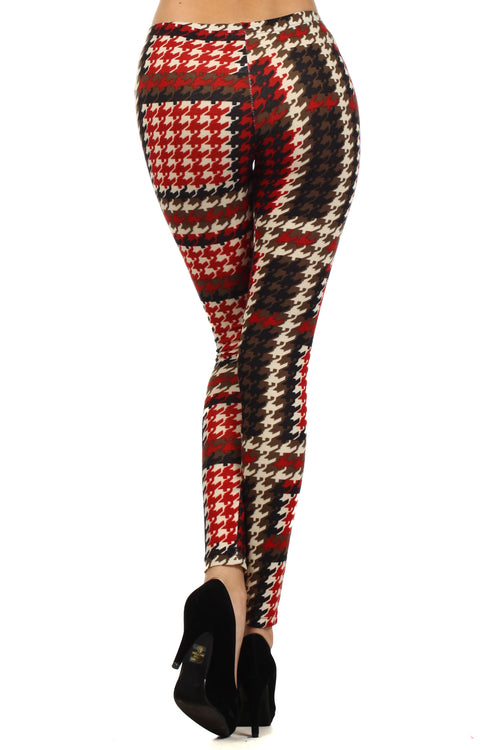 Autumn Printed Houndstooth Leggings katambra