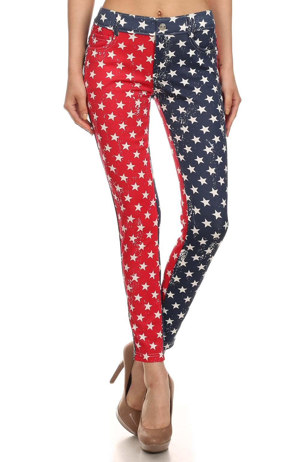 Red White and Blue Star Spangled Jeggings katambra