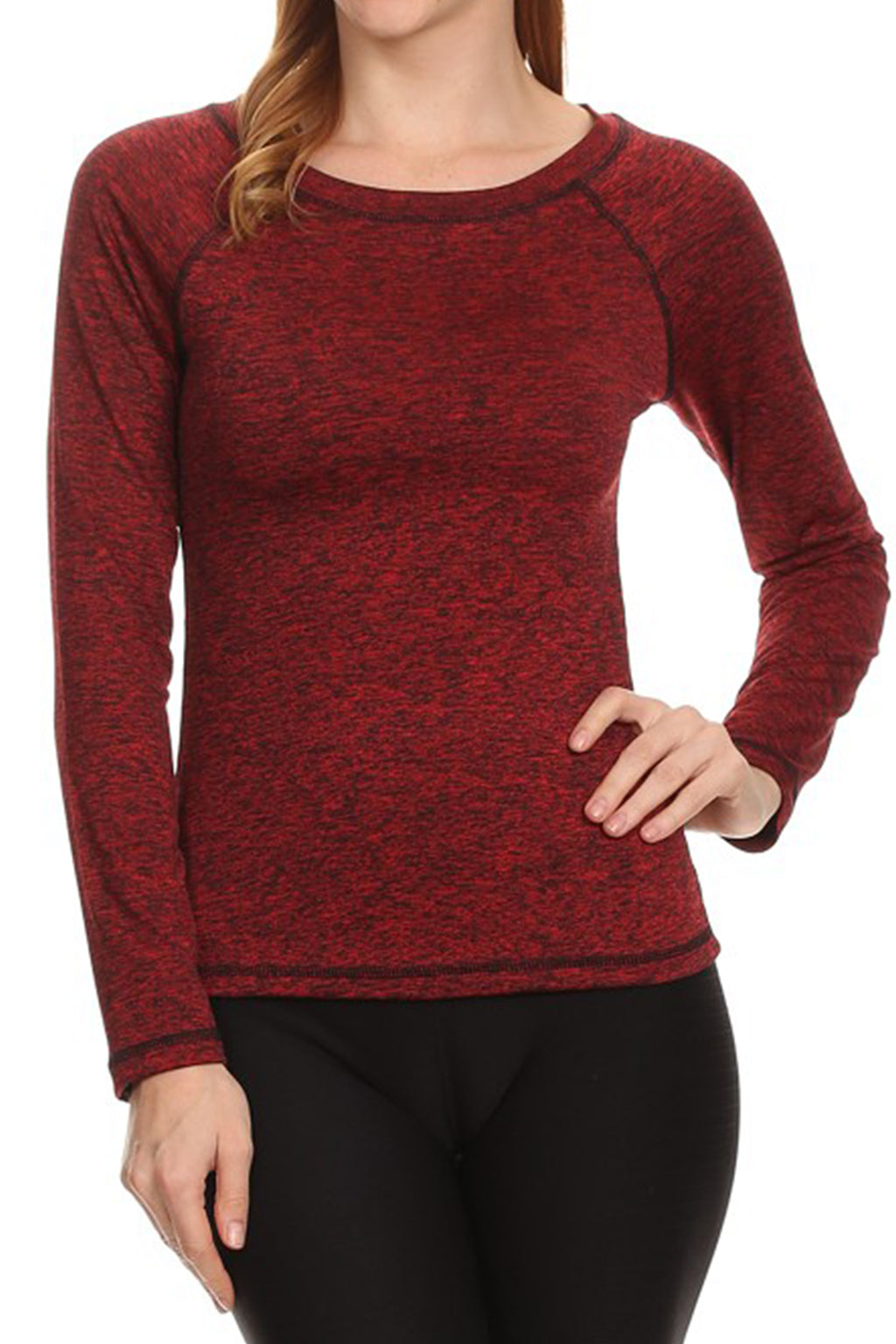 Heathered Active Long Sleeve Top katambra