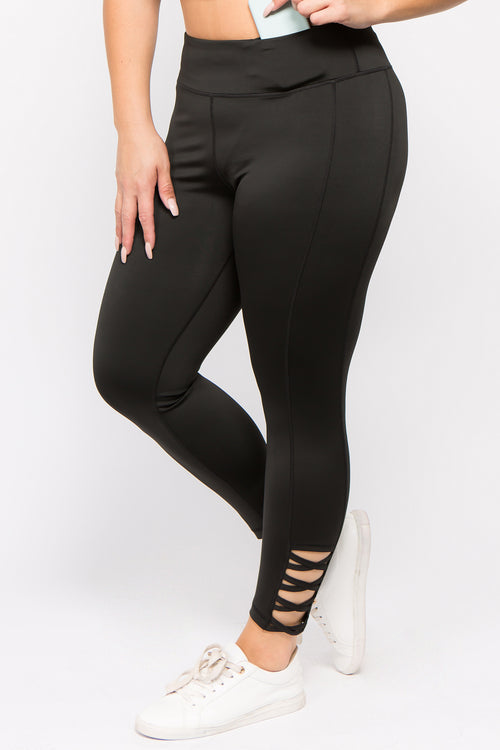 Plus Size 3/4 Leggings for Women Yoga Capri Pants High Waisted Stretch  Lightweight Cutout Hem Print Workout Capris (XX-Large, Black2) 