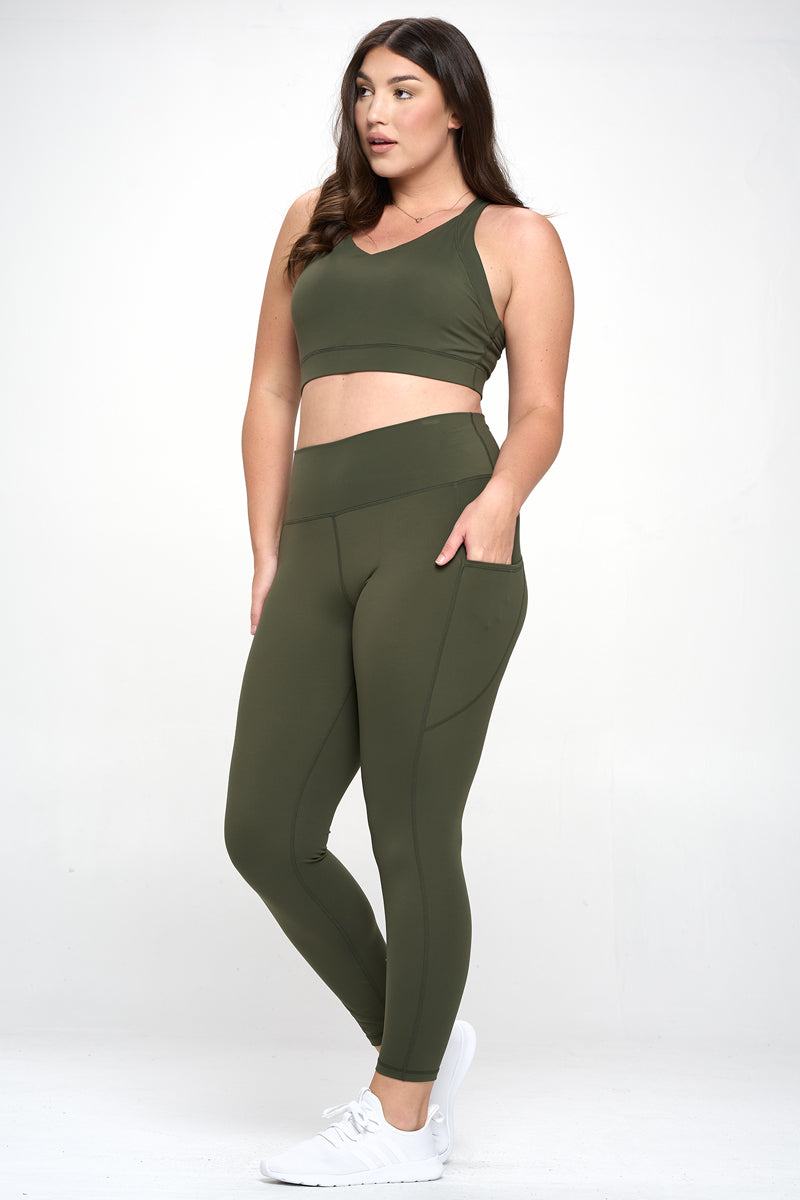 Plus Size Ultra-Soft Active Set with Tech Pockets