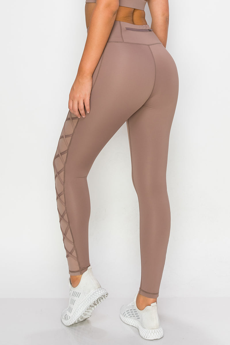 Lace Up Active Mesh Workout Pocket Leggings – ICONOFLASH