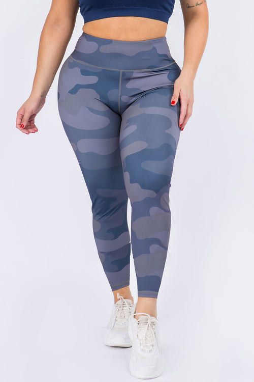 Plus Size Activewear Camo Print Leggings - Fashion Outlet NYC