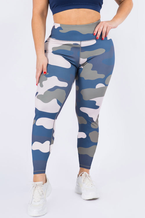 Plus Size Dark Camo Print Leggings – ICONOFLASH