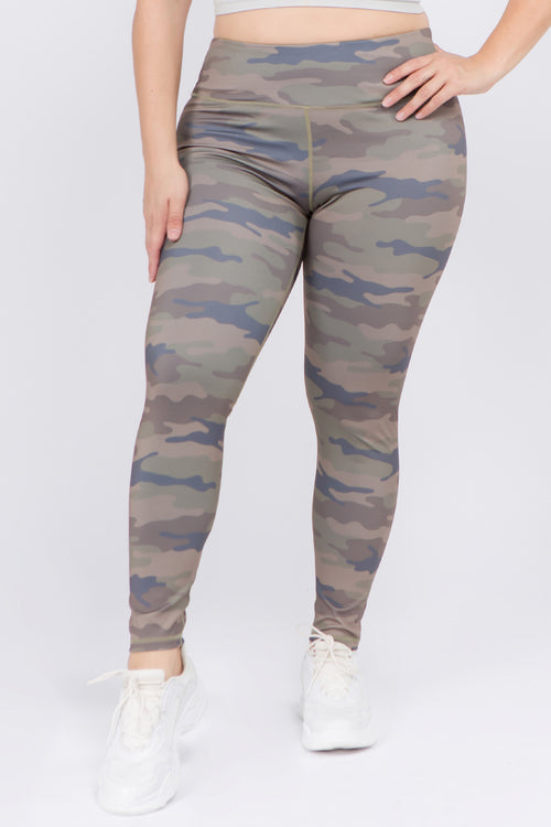 Plus Size Dark Camo Print Leggings – ICONOFLASH