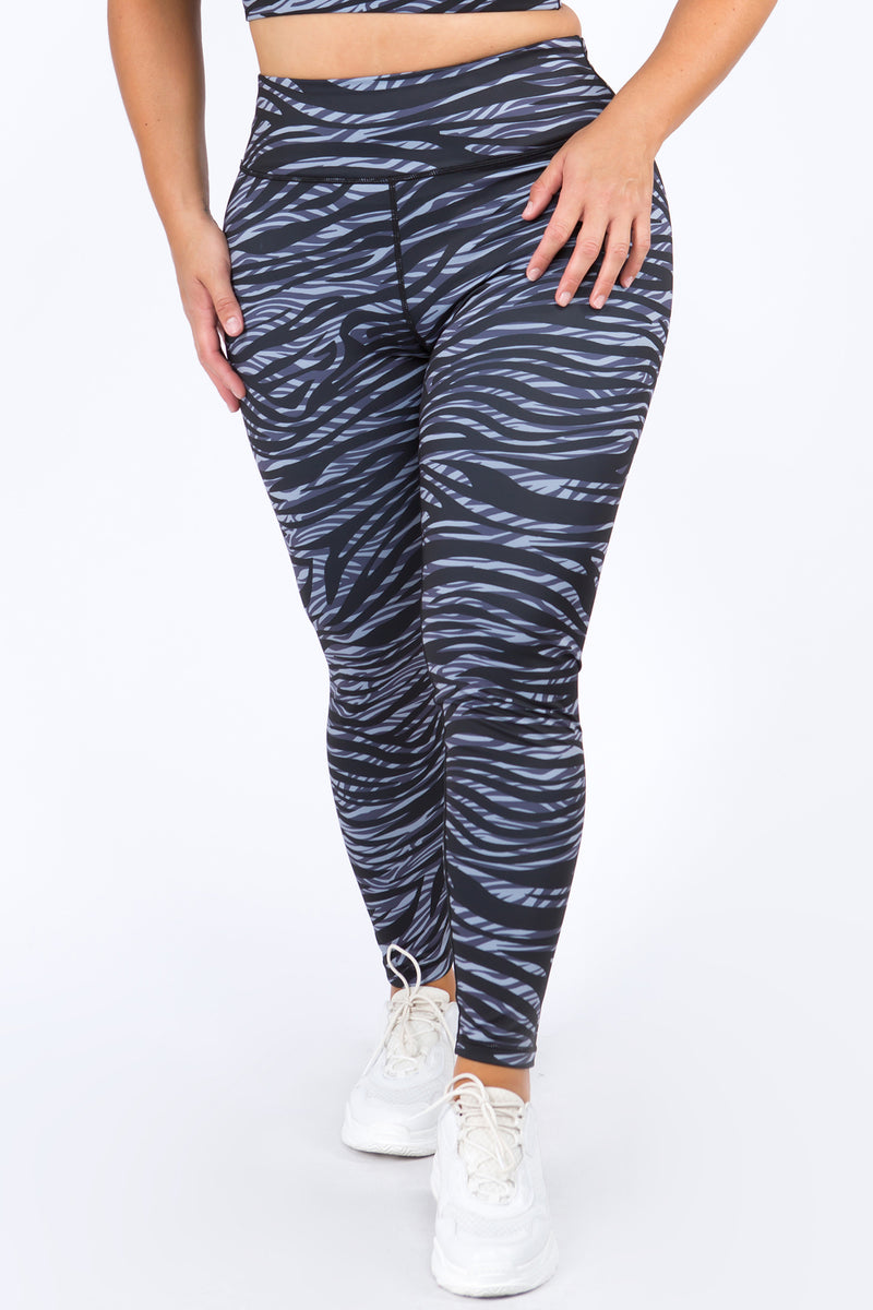Plus Size Toned Zebra Print Leggings ICONOFLASH