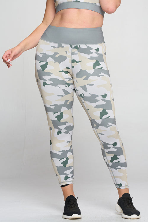 Women's Active High Rise Dark Camouflage Workout Leggings.  (7309156)