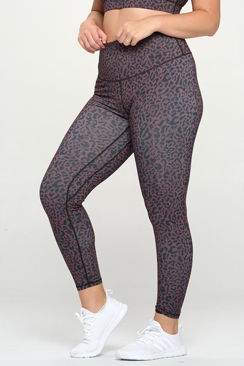 Plus Size Dangerously Deep Leopard Print Active Leggings