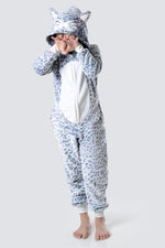 Kid's Plush Leopard Animal Onesie Pajama