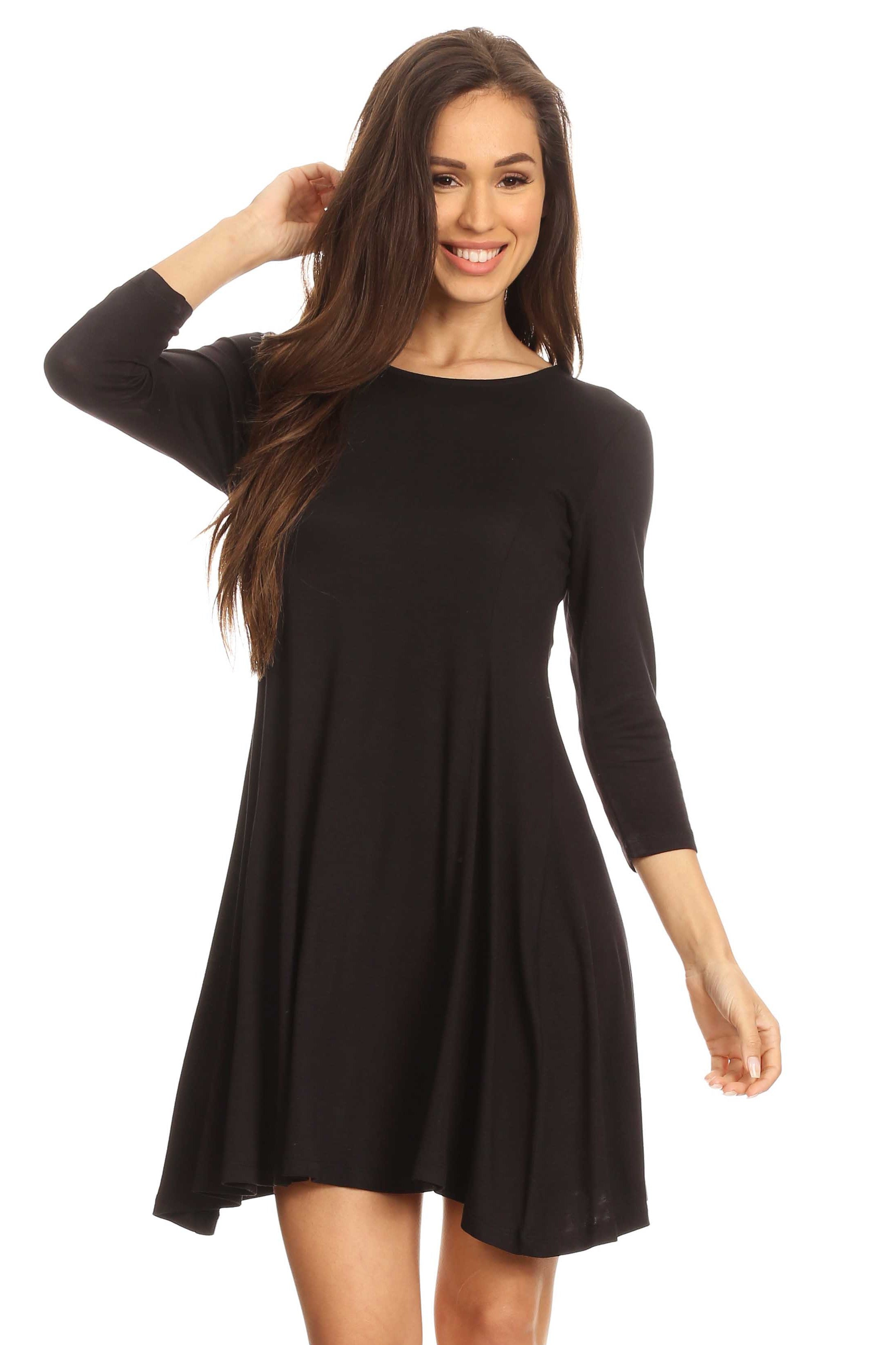 Charming 3/4 Sleeve Swing Dress – ICONOFLASH