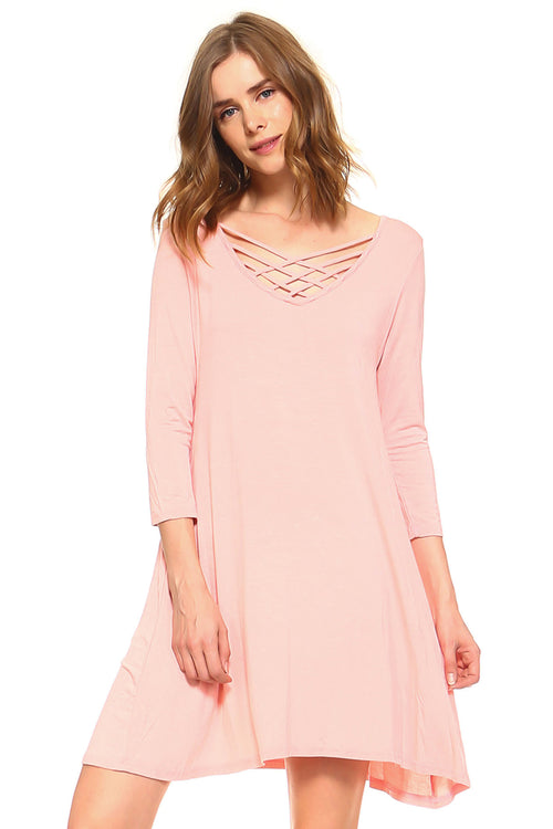 Zenana-Long Sleeve Swing Dress