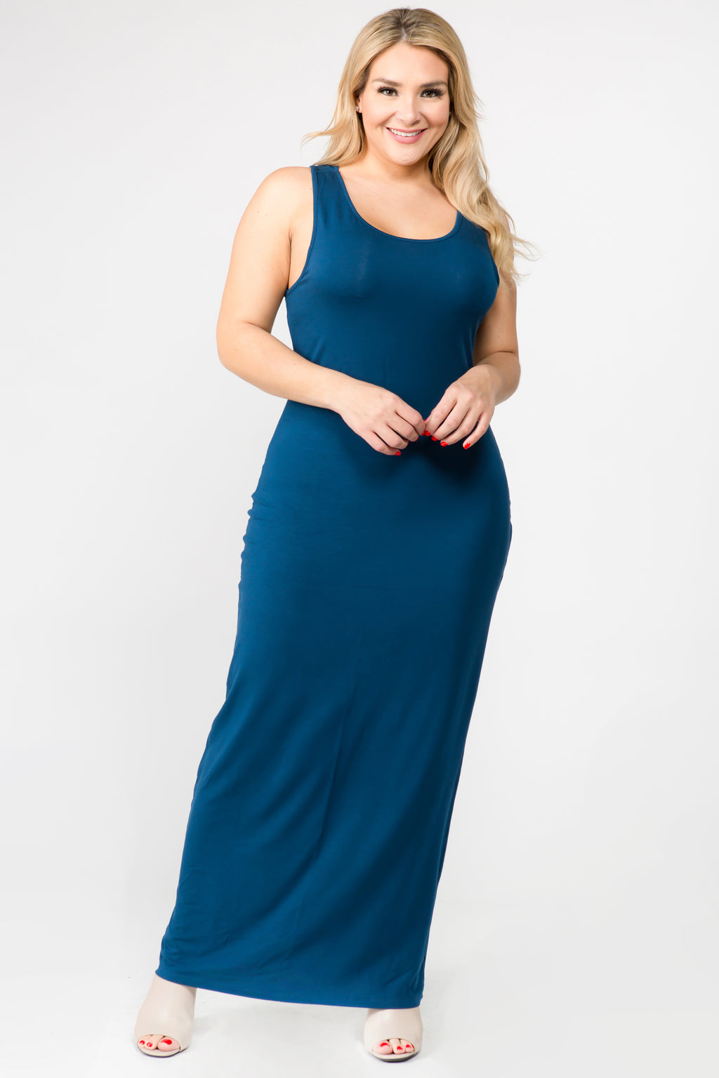 teal tank maxi dress plus size