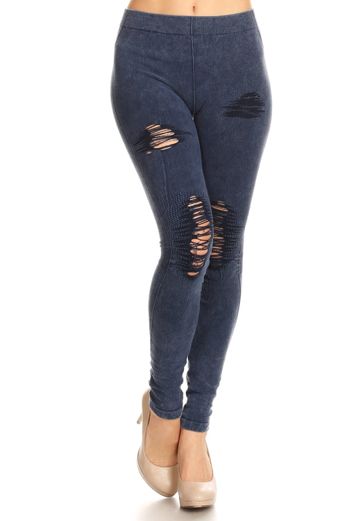 Distressed, But Well Dressed Denim Jeggings katambra