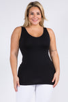 Plus Size Seamless Reversible V or U Tank Top