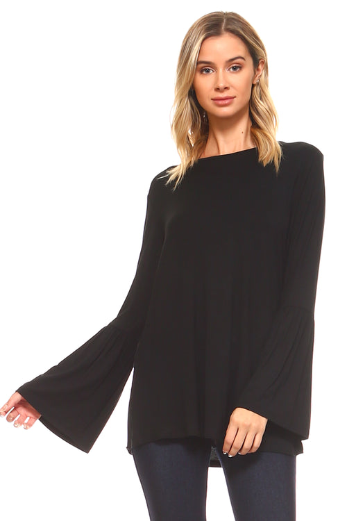 Breezy Does It Bell Sleeve Knit Top katambra