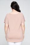 Plus Size Colorblock Multicolor Short Sleeve Top