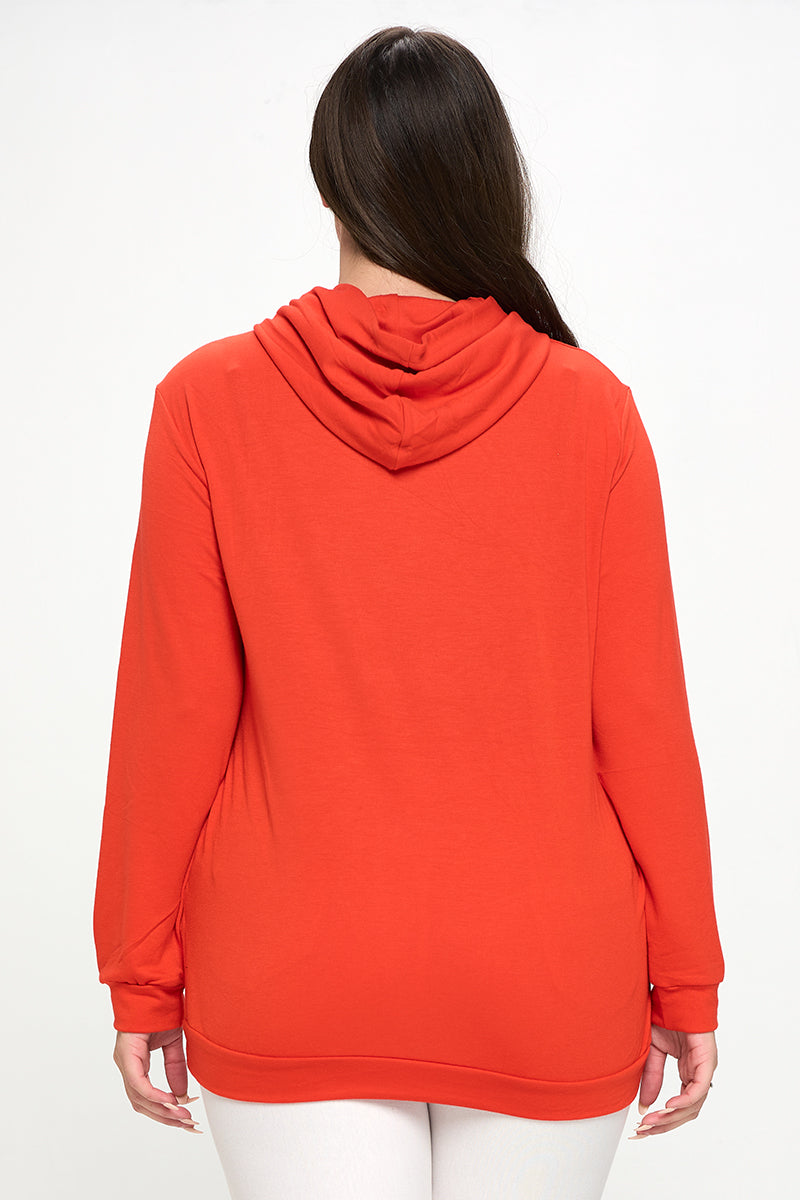 Plus Size No Strings Attached Side Pocket Hoodie