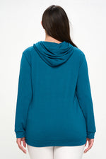 Plus Size No Strings Attached Side Pocket Hoodie