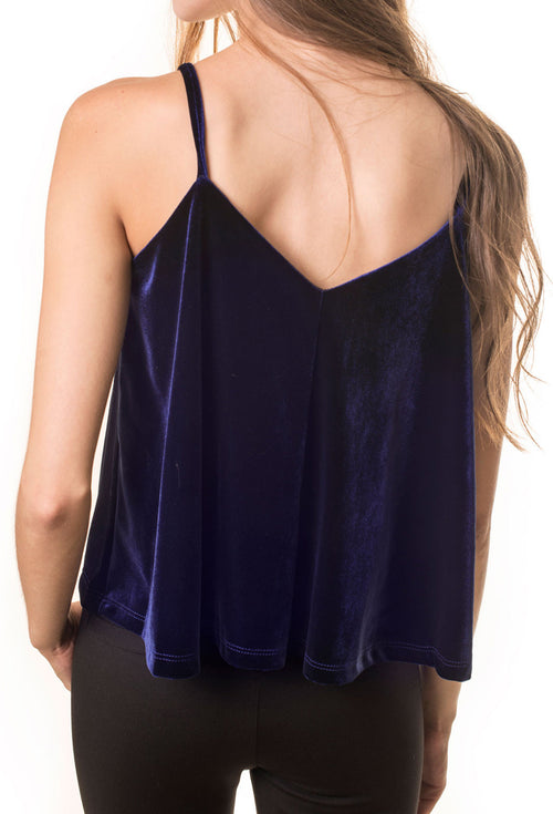 Blue Velvet Cropped Tank NYMPHE