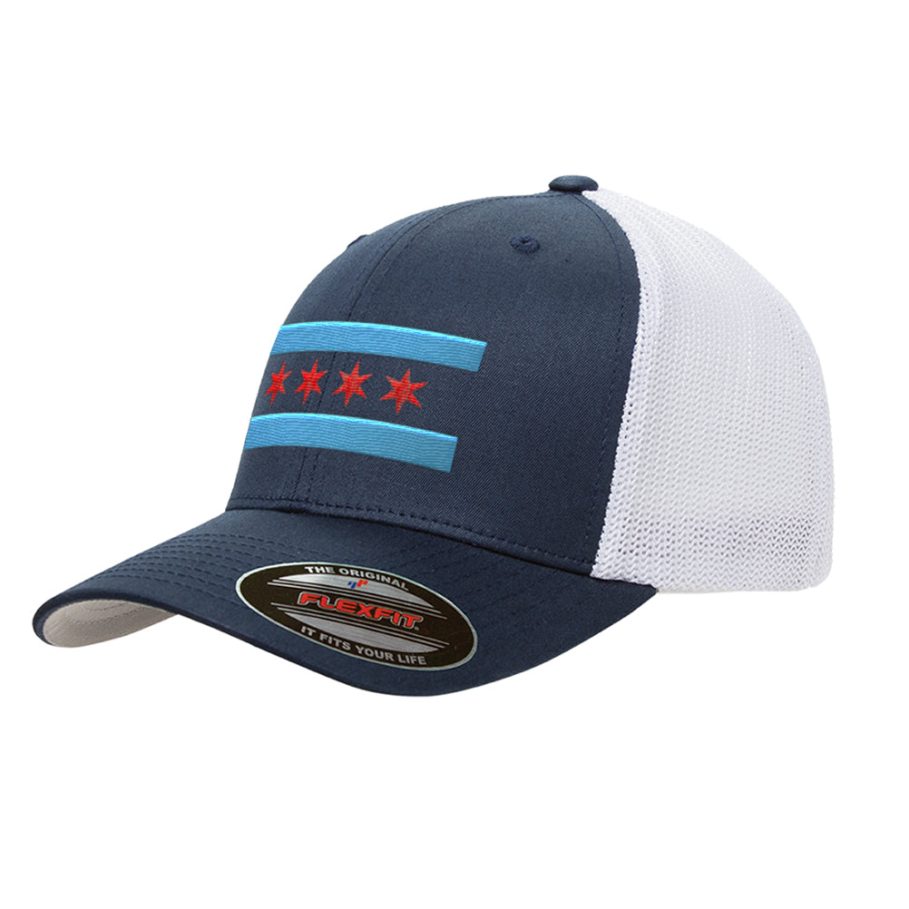 Chicago Flag Mesh Snapback Premium Retro Trucker Cap Hat 6606 ...