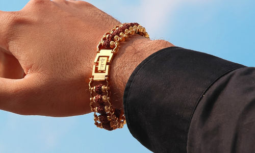 Rudraksha and Amethyst Bracelet| The Gem Shop, Inc.