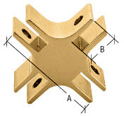 CRL 1-1/2" Long 4-Way 90 Degree Deluxe Glass Furniture Connector for 1/2" Glass