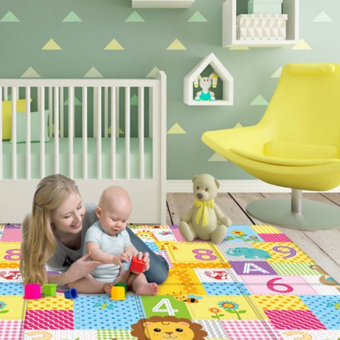 Tapis pliable réversible pour bébé, grand tapis à ramper pour bébé pour  l'extérieur ou l'intérieur, tapis de jeu pour soins de bébé, sans BPA, tapis  XPE non toxique pour les enfants et