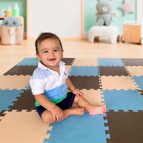 Tapis d'éveil,Coussin de jeu pour bébé, support de Fitness en direct,  pédale, Piano léger, musique, pendentif, - Type Pink