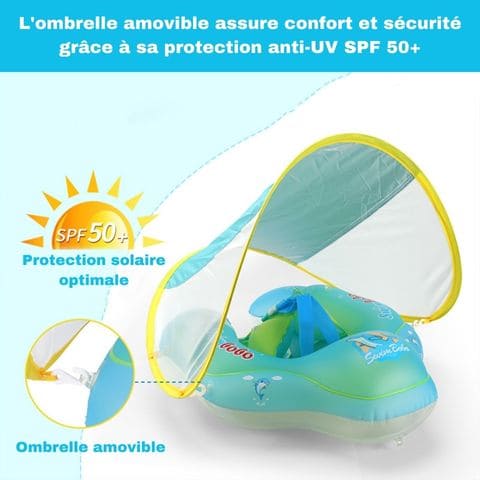 BOUÉE BÉBÉ À OMBRELLE ANTI UV – La Maison Des Mamans