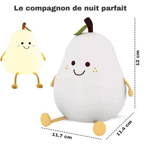 Les dimensions d'une veilleuse bébé en forme de poire